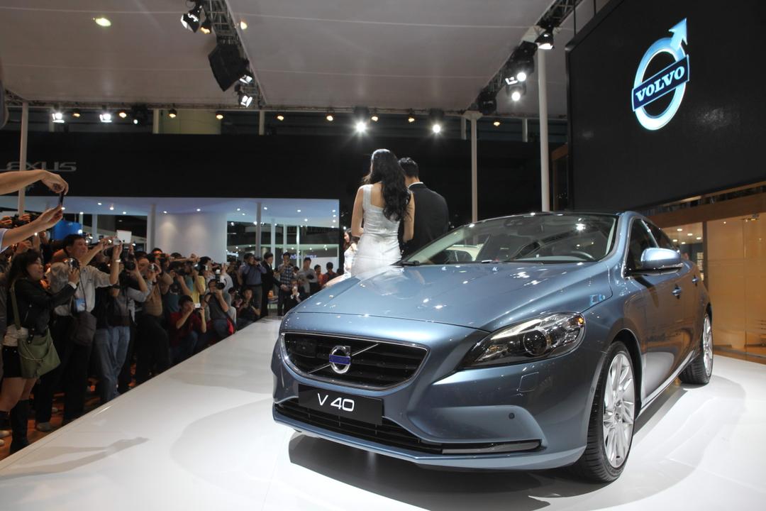 volvo diesel car on the stand at a car show